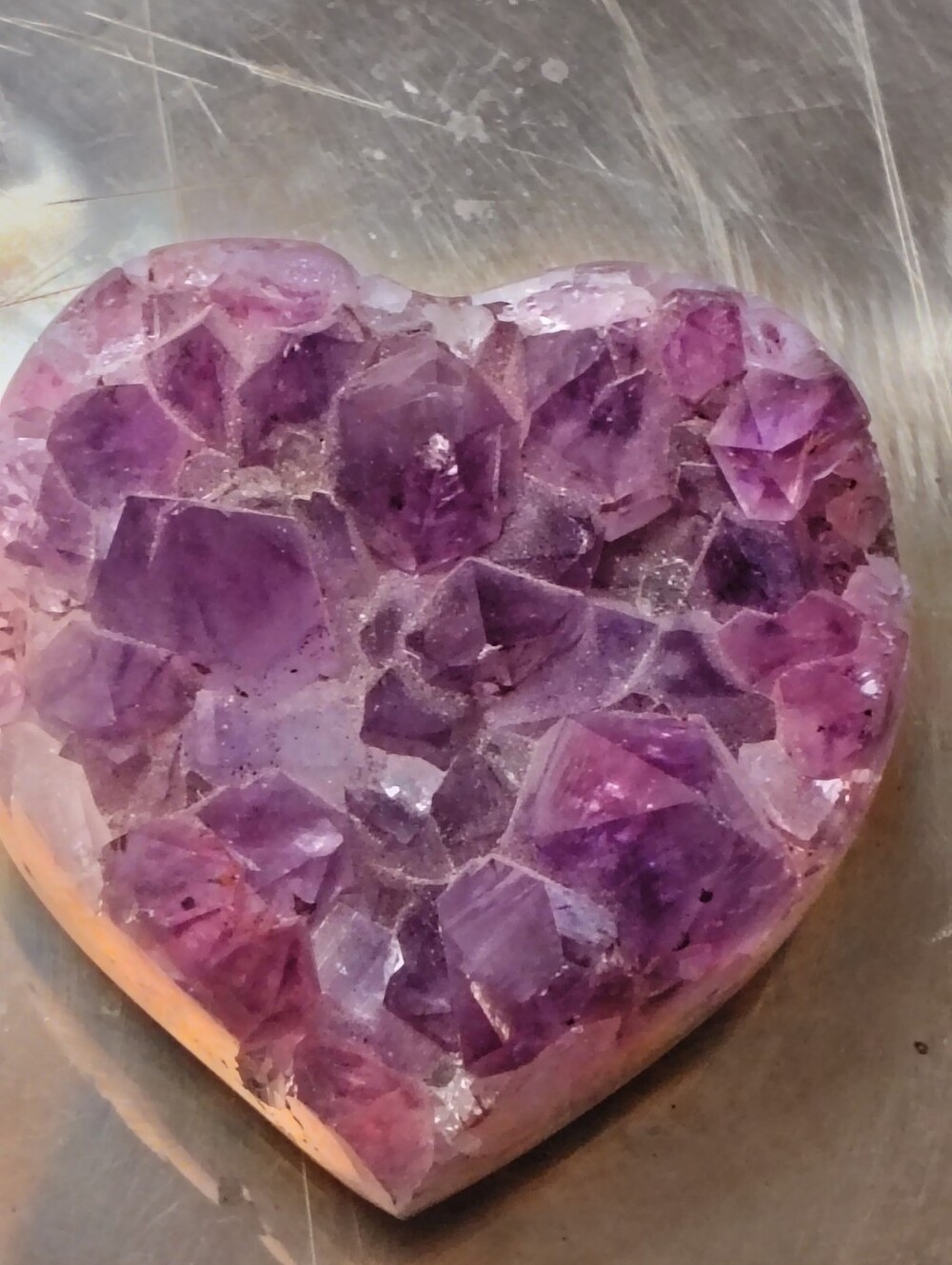 Natural amethyst geode cluster with deep purple crystalline formations 3"x 1.5"